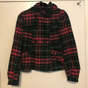 Plaid Winter Pea Coat
